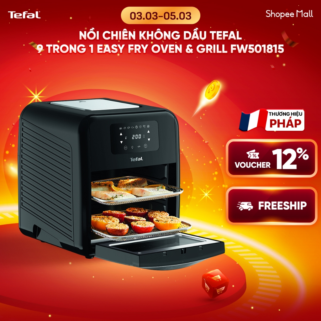 Nồi chiên không dầu Tefal 9 trong 1 Easy fry Oven & Grill FW501815