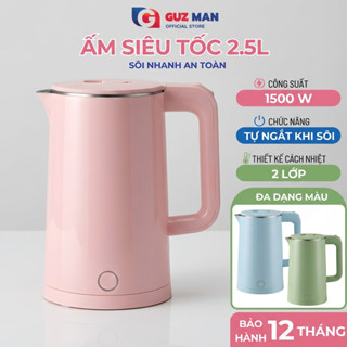 [THẺ TRÚNG THƯỞNG] Ấm Siêu Tốc Dung Tích 2.5 Lít, Ấm Đun Nước Công Suất 1500W Chống Bỏng Tự Ngắt Khi Sôi