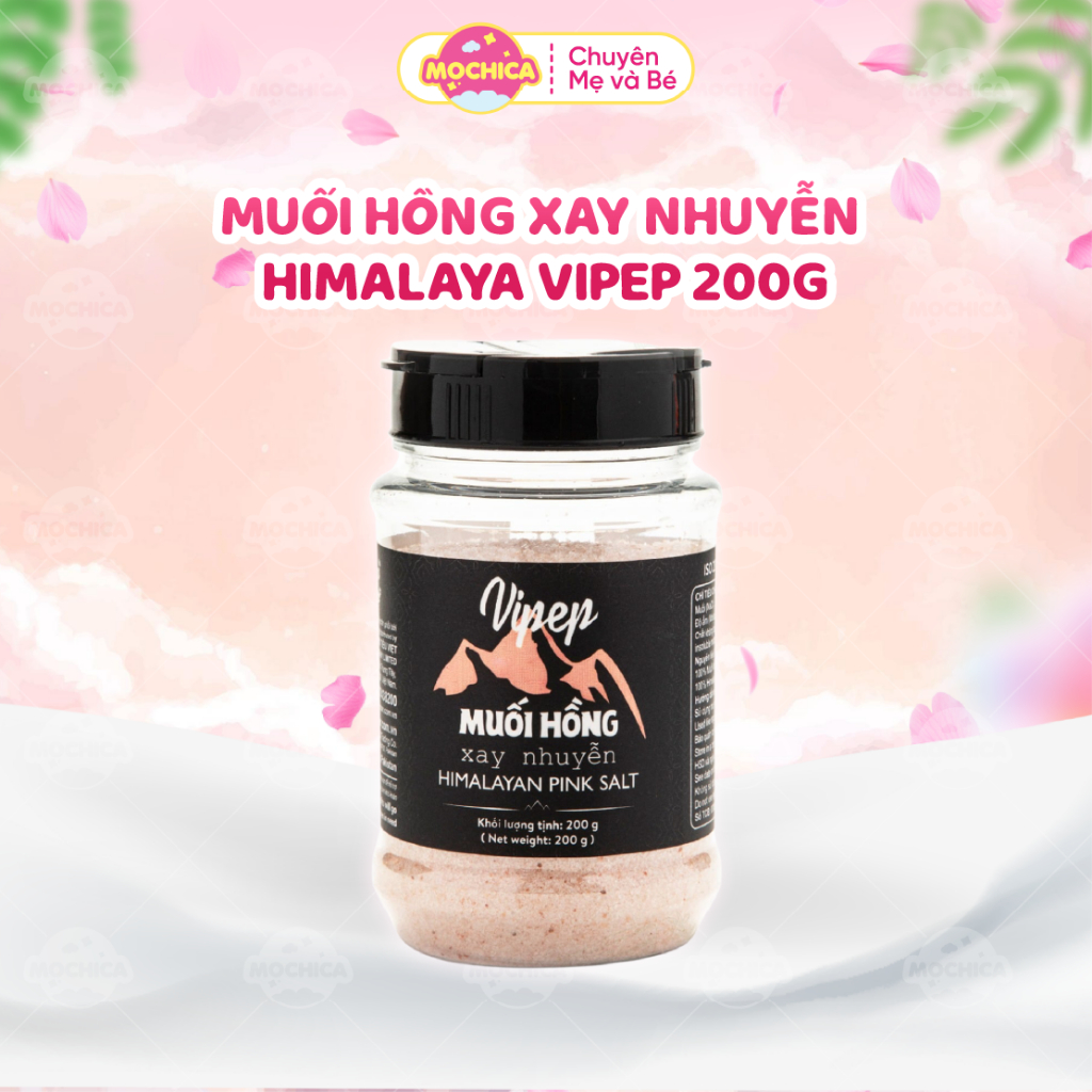 Muối Hồng Himalaya Xay Nhuyễn Vipep Hũ Nhựa 200g- Mochica