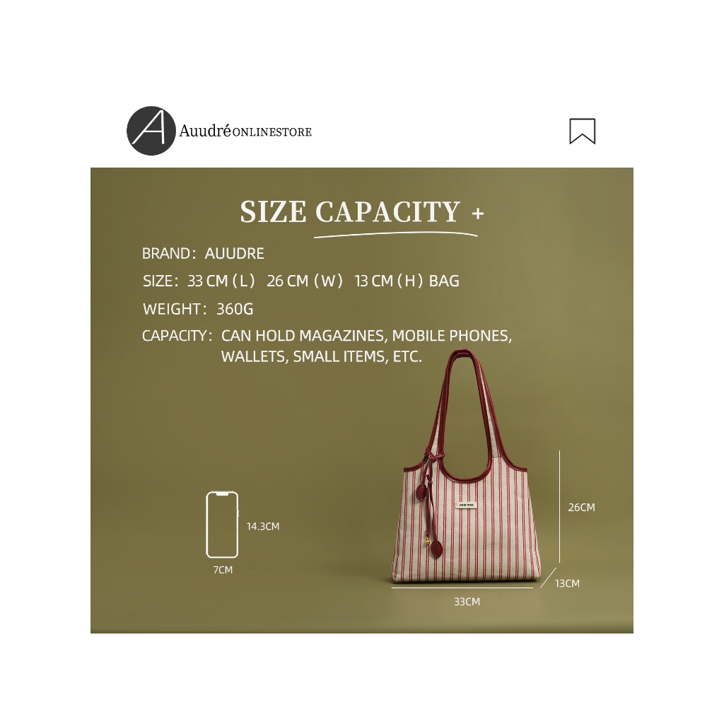Túi Tote đeo vai nữ sọc đơn giản giản thông thường | BigBuy360 - bigbuy360.vn