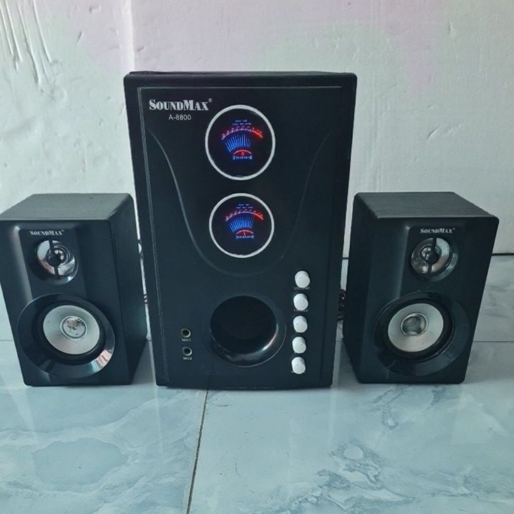 BỘ LOA VI TÍNH 2.1 SOUNDMAX, model:A-8800,ĐÃ GẮN BLUETOOTH 5.0, CÓ KARAOKE, vỏ sơn lại, ít đẹp, chất