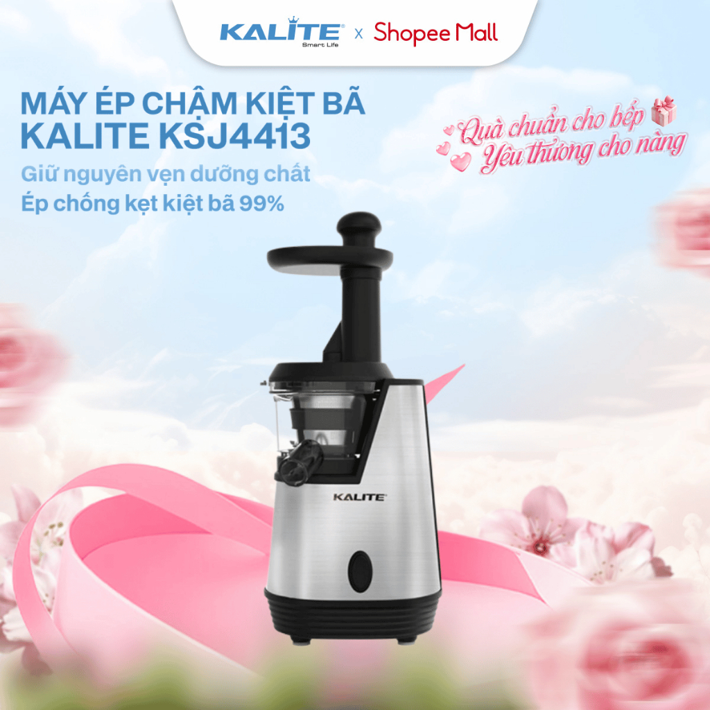 Máy ép chậm KALITE KSJ4413 Cao cấp ép kiệt bã không sinh nhiệt | Máy ép hoa quả Công suất lớn 200W