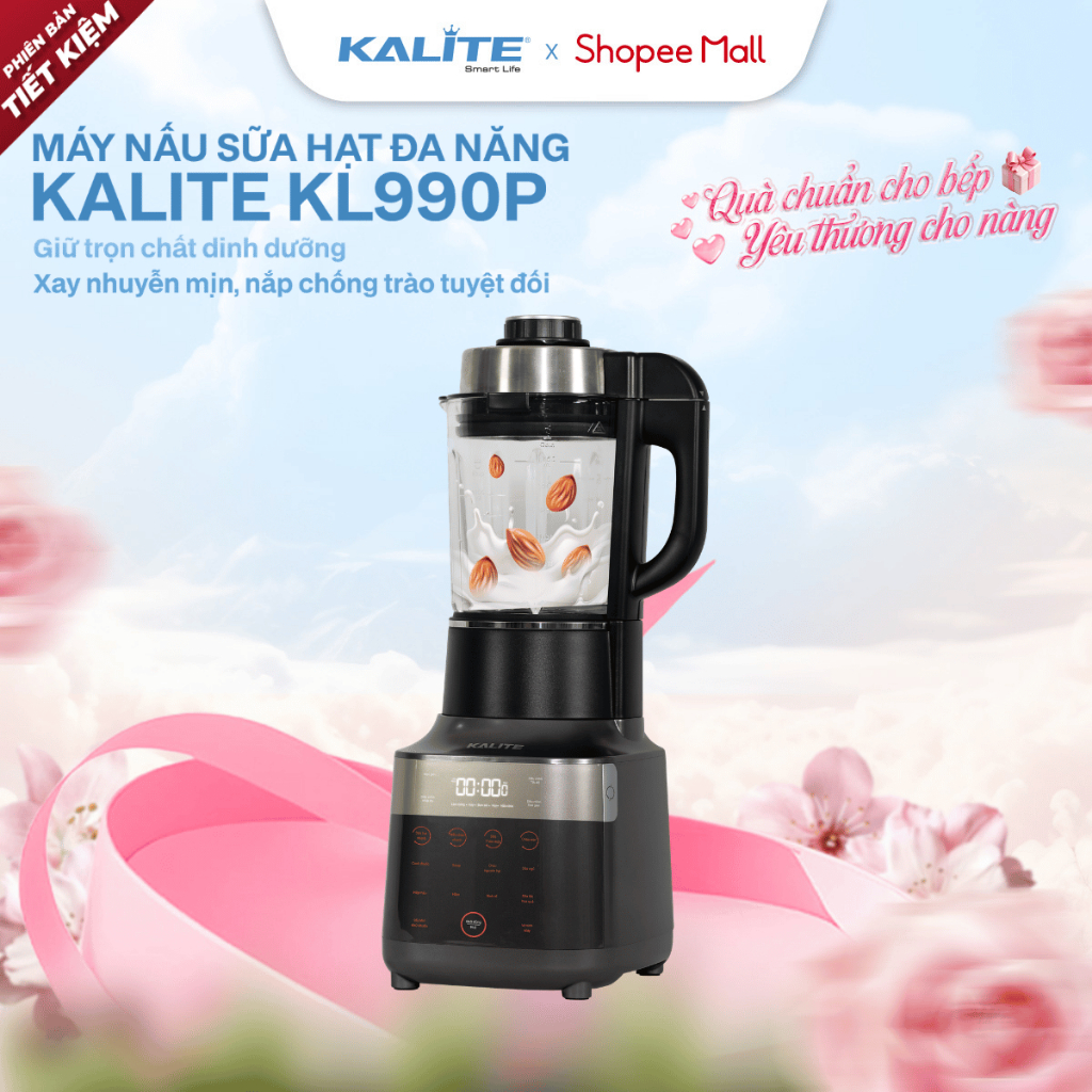 Máy làm sữa hạt Kalite KL950/KL990P | Chế Độ Nấu Nhanh Cảm Biến Chống Trào Tuyệt Đối Công suất 2700W