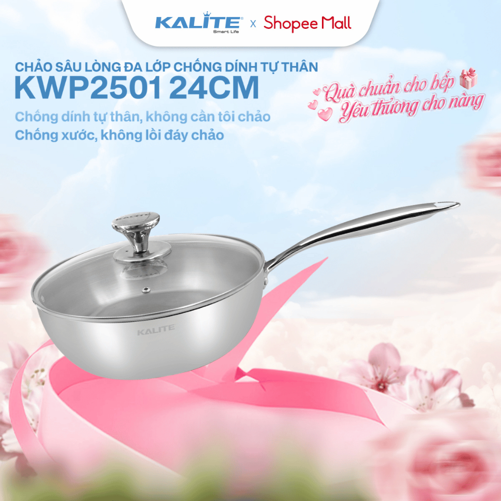 (Size24) Chảo Inox 304 Sâu Lòng KALITE KWP2501 | Chảo Chống Dính Tự Thân Nguyên Khối Dùng Mọi Loại B