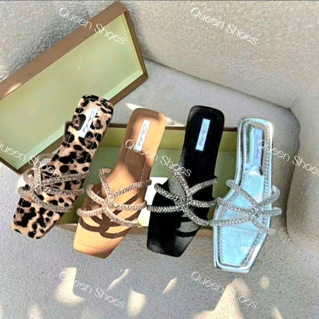 Queen shoes - Dép Lê Nữ Đính Đá Hột Xoàn Lấp La Lấp Lánh