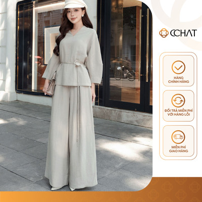 Set Đồ Nữ 𝐂𝐂𝐇𝐀𝐓 Dáng Suông Clemmie Chất Liệu Tằm Mềm Mịn Cao Cấp 15BNV2021ST