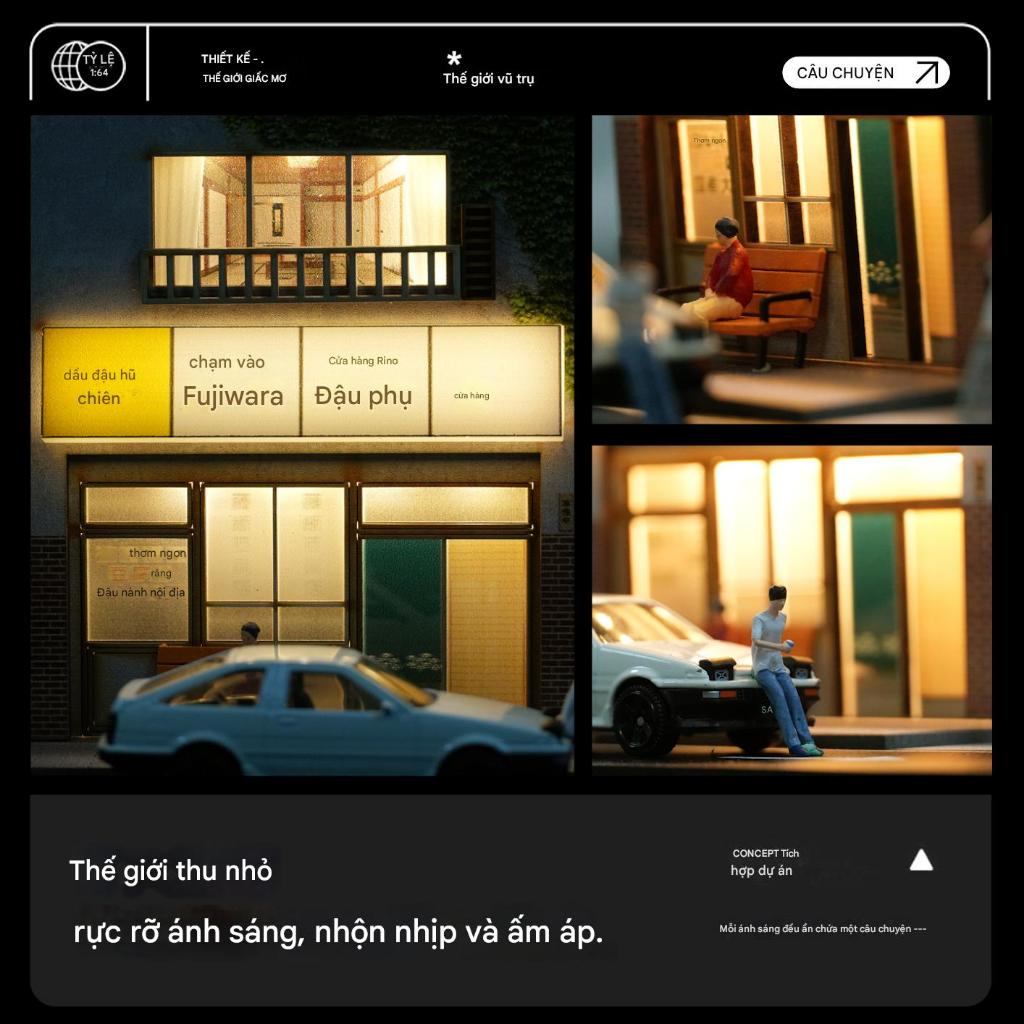 🔥 DIORAMA garage 1/64 decor bàn làm việc, bàn học, gaming pc, Mô hình CỦA HÀNG nhỏ đường phố nhật bả