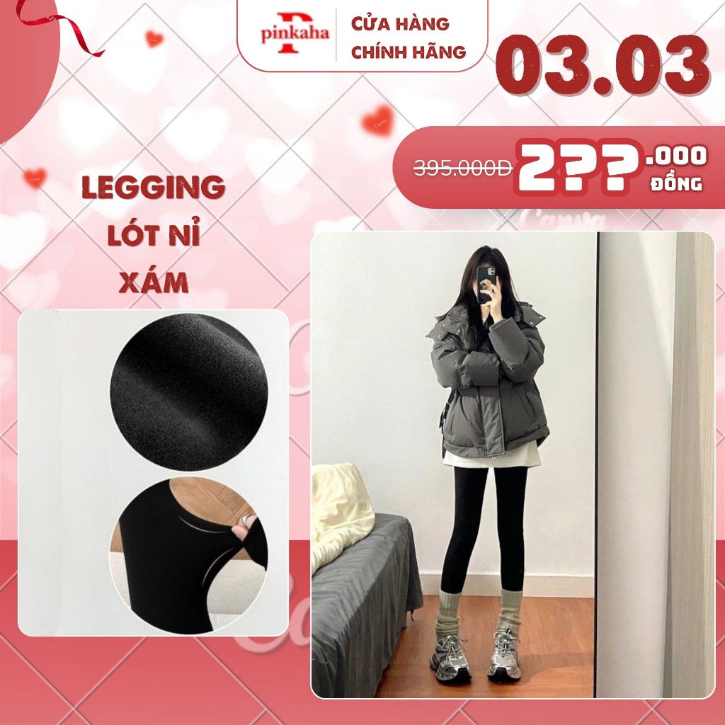 [TẶNG DÂY CỘT TÓC] Quần legging nữ dài lót nỉ dày dặn PINKAHA nâng mông cạp cao gen bụng giảm eo hack dáng LG15
