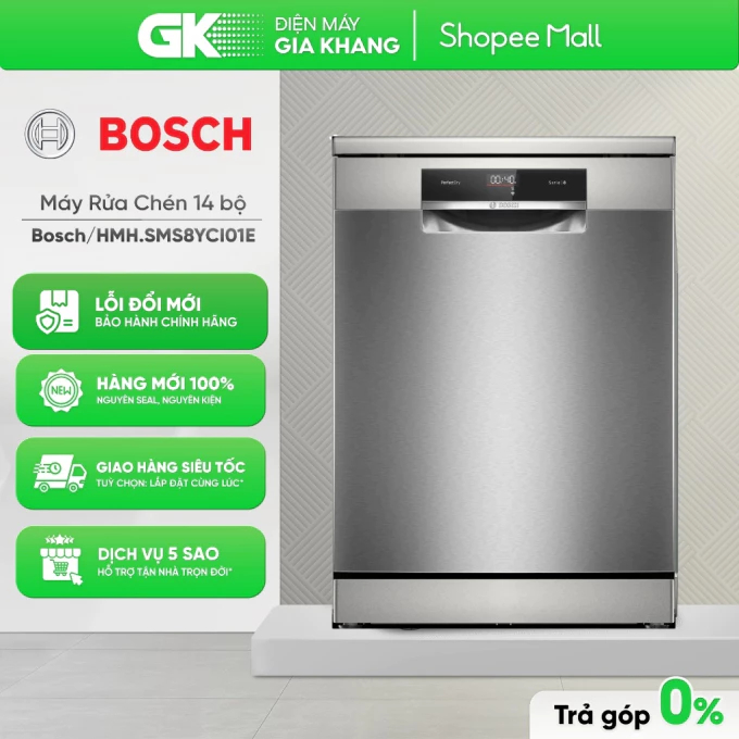 [Shopee - Lắp đặt 0Đ HN HCM] SMS8YCI01E Series 8 | SMS4EMI06E - SMS4EVI04E SMS4HMC25M Series 4 - Máy Rửa Chén 60cm BOSCH