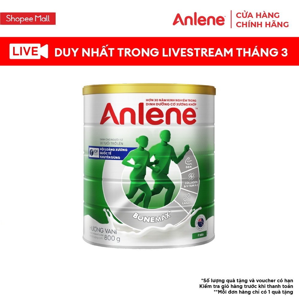 [KOL] Sữa bột Anlene Hương Vani 800g