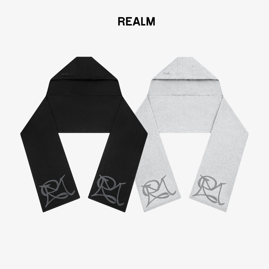 Khăn Trùm Đầu Len REALM OF. Hooded Waffle Knit Scarf
