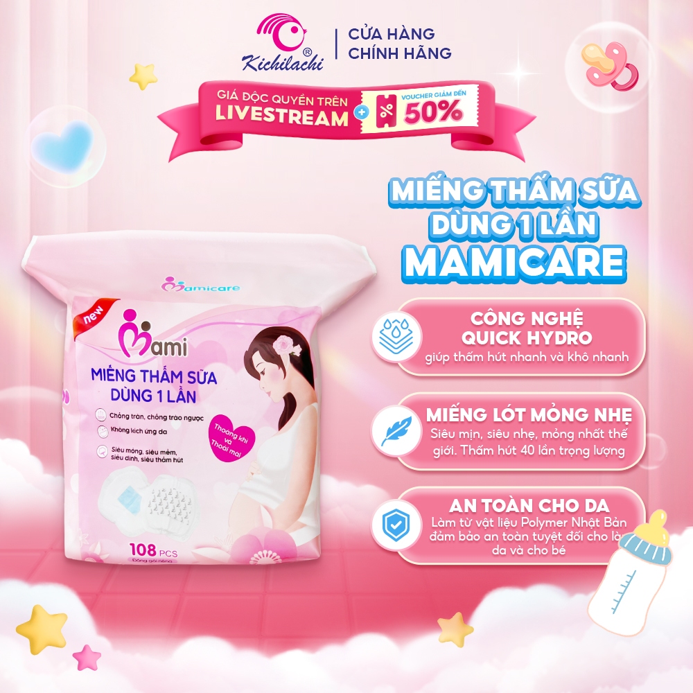 Miếng Lót Thấm Sữa Mamicare Miếng Hút Sữa Mẹ Chống Tràn, Mỏng Nhẹ An Toàn Cho…