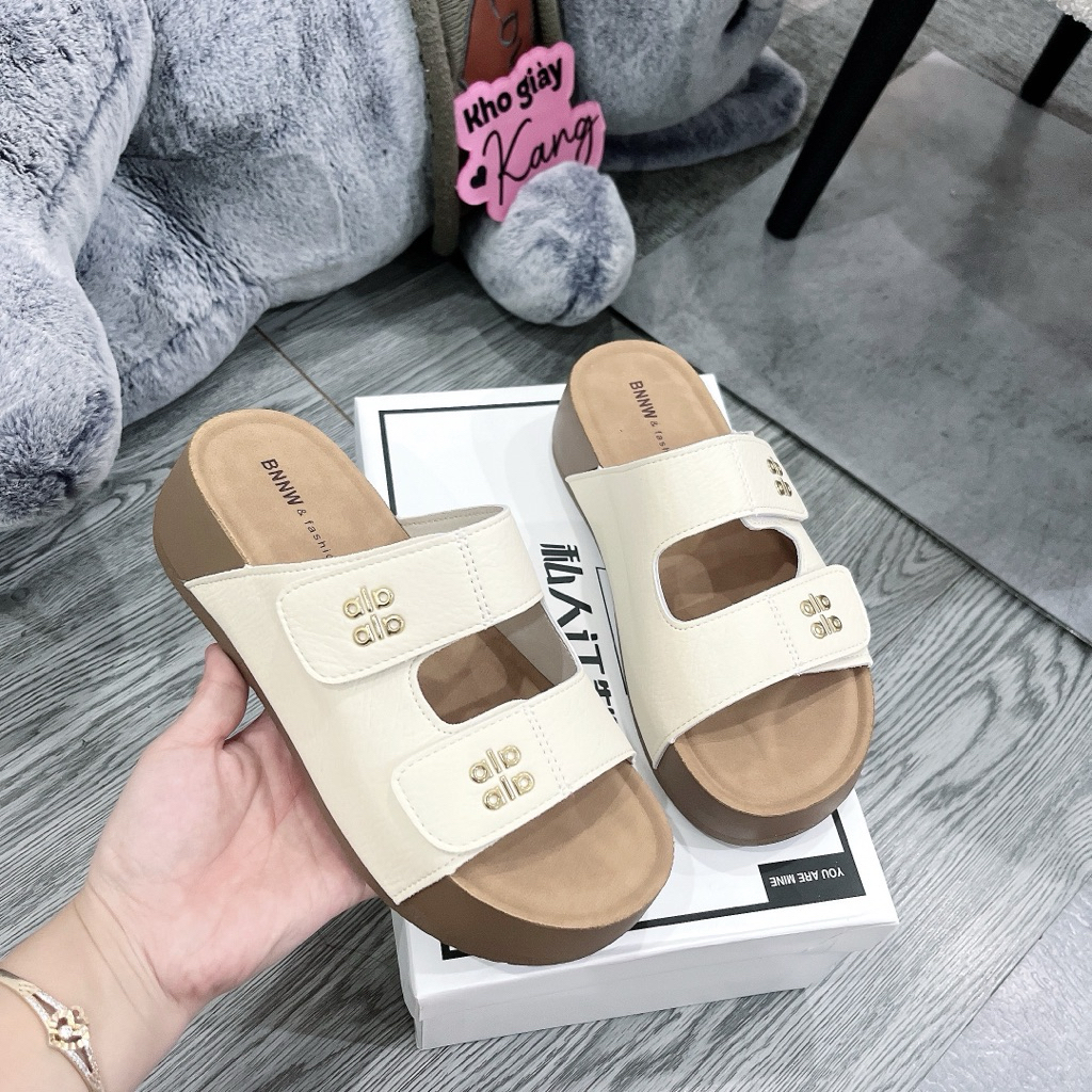 { KANG SHOP } Dép bánh mì 2 quai bản chữ êm mềm chuẩn QC full box
