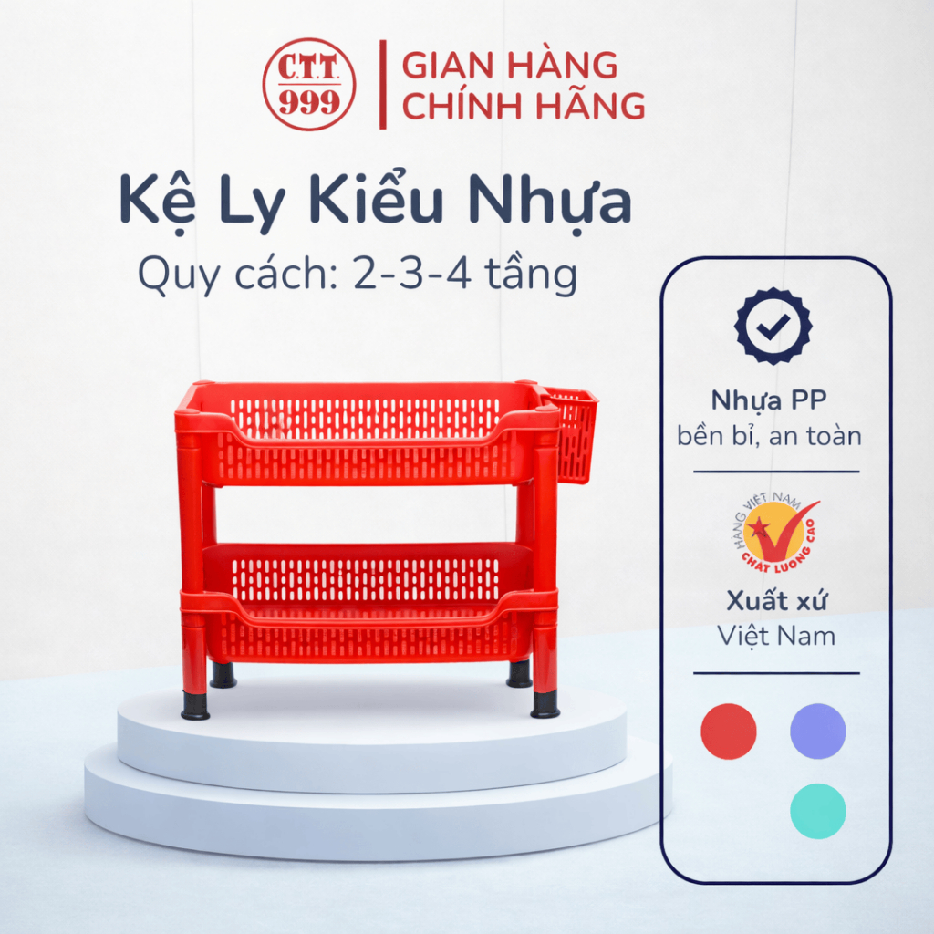 Kệ Ly Kiểu Nhựa Trung 50x33 Chấn Thuận Thành Thiết Kế Rổ Đa Năng Dùng Úp Chén Ly Gia Dụng