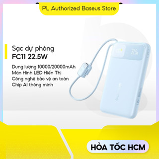 Sạc Dự Phòng Baseus FC11 10000/20000mAh 22.5W PD Tích Hợp 2 Dây Cáp 4 Cổng sạc ra khóa liên động