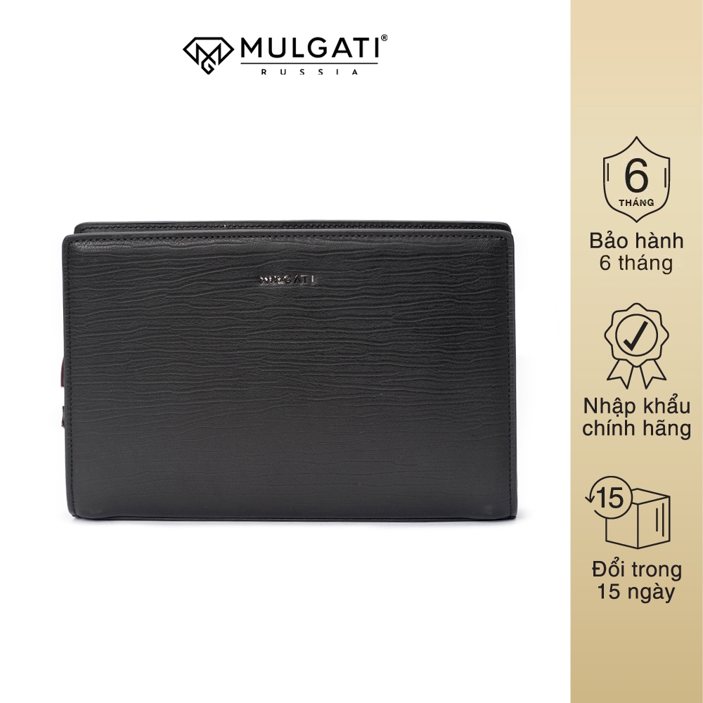 Ví Cầm Tay MULGATI Clutch Da Bò Vân Ngang Khoá Số Bảo Mật Có Dây Đeo Tay - 7709-4