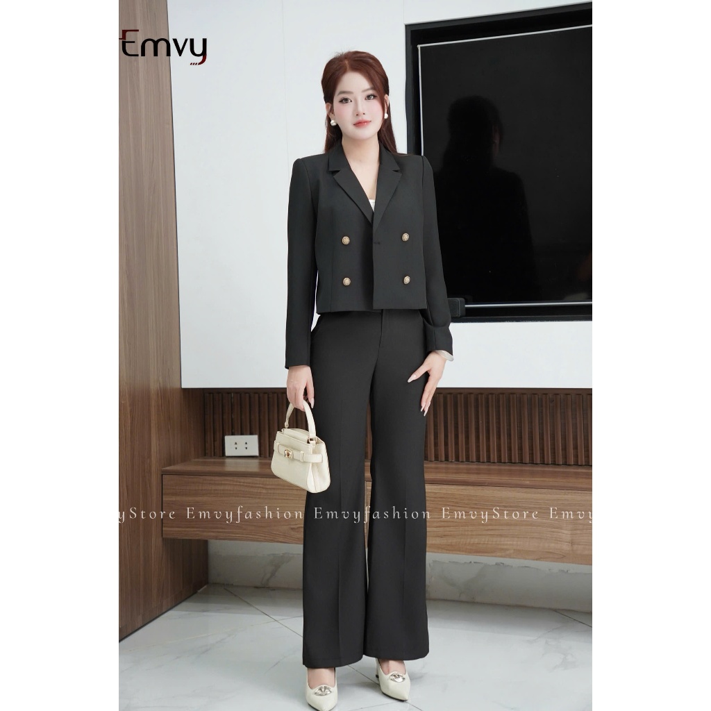 Quần suông công sở, thanh lịch, chất xước hàn mềm mịn Emvy Fashion Q30