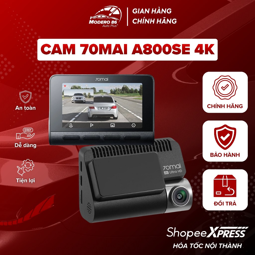 Camera hành trình 70mai A800SE 4K - Quốc tế chính hãng, ghi hình ổn định