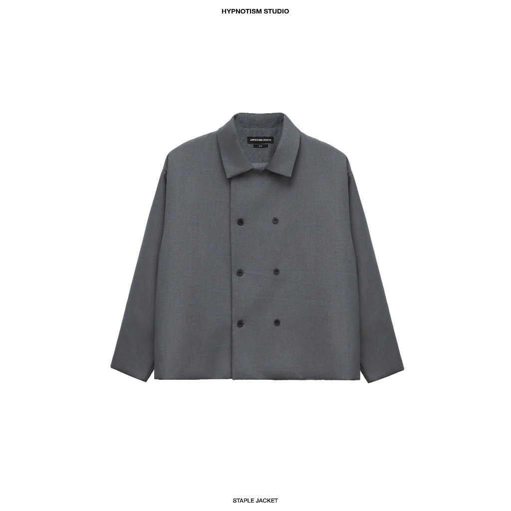 HYPNOTISM | "STAPLE JACKET" - Áo Khoác Blazer Tối Giản 2 Hàng Nút, Form Boxy, Kaki Cotton Cao Cấp