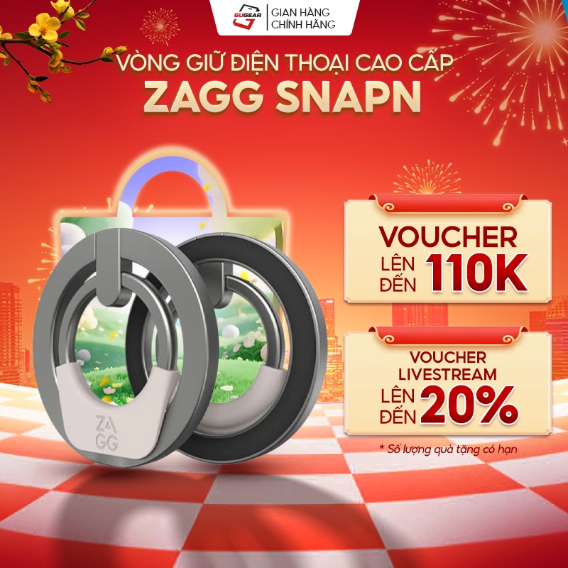 Vòng giữ điện thoại Zagg Snap - hít nam châm - quay tròn 360 độ