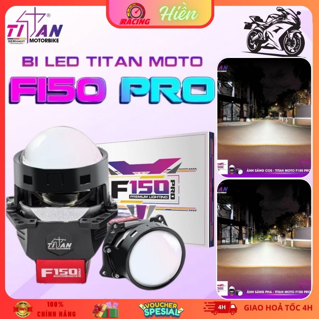 [HOT] BI LED TITAN MOTO F150 PRO – Tản Nhiệt Kép 2 Quạt, 9 Chip Led Lớn, BH 2 Năm