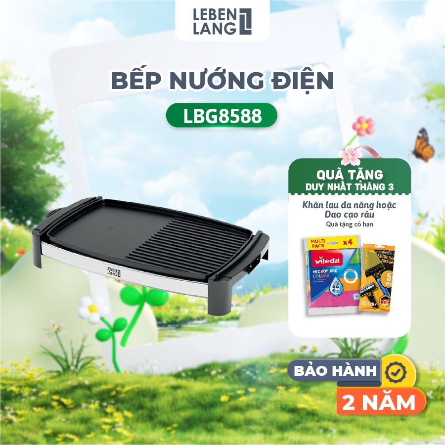 [Bảo Hành 2 Năm 1 Đổi 1] Bếp nướng điện không khói LEBENLANG LBG8588 công suất 2000W