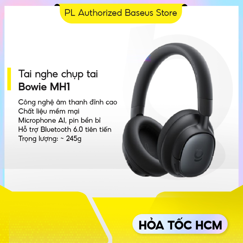 Tai nghe chụp tai bluetooth Baseus Bowie MH1 Hi-Res Audio - Wireless  ANC 55H SuperBass 2.0 SoundFit