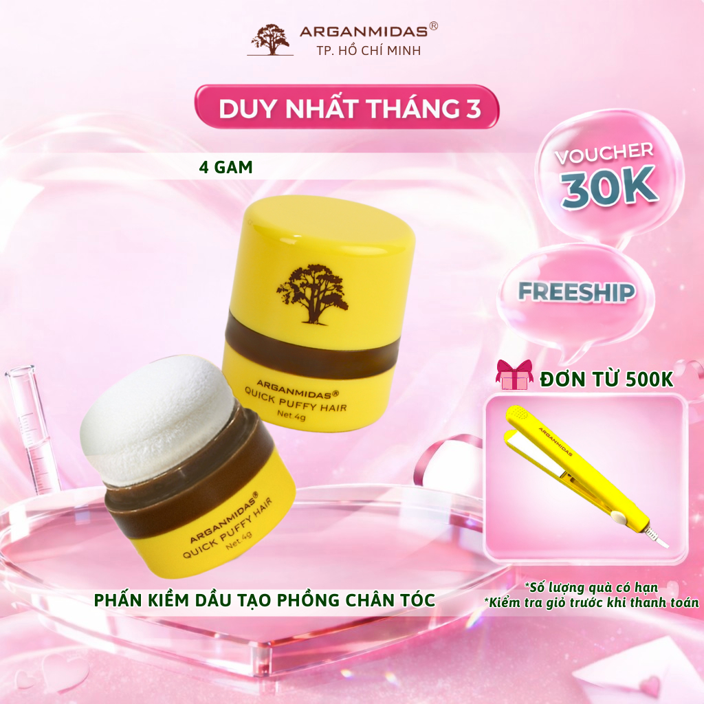 Phấn kiềm dầu tạo phồng chân tóc Arganmidas, phấn tóc kiềm dầu làm phồng tóc, tóc bồng bềnh lâu bết 