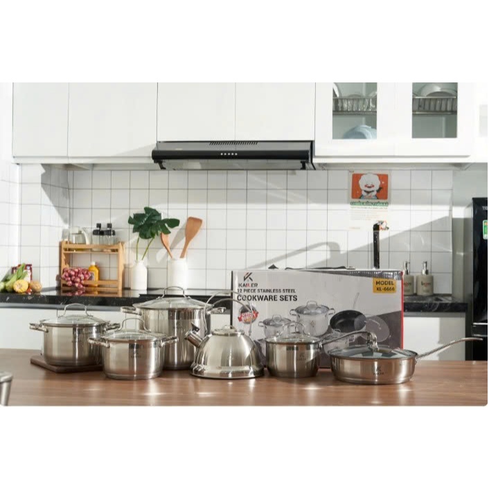 K227_ Bộ nồi inox Kailer 6 món KL-BN06 KL-6666