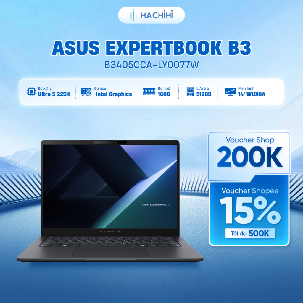 Laptop ASUS ExpertBook B3 B3405CCA-LY0077W Ultra 5 225H | 16GB | 512GB | 14' WUXGA | Win 11