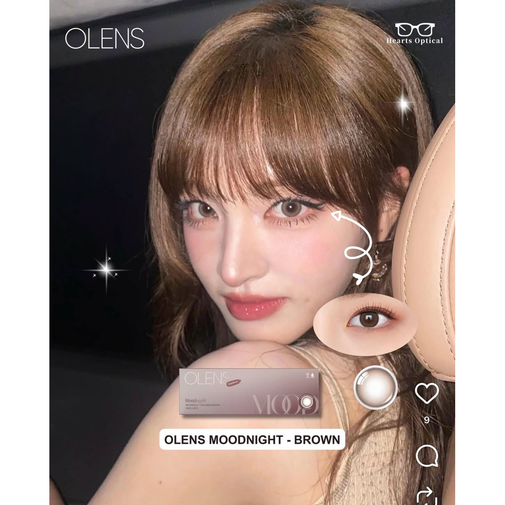 [HỎA TỐC HCM] LENS 1DAY Moodnight Brown  chính hãng từ OLENS