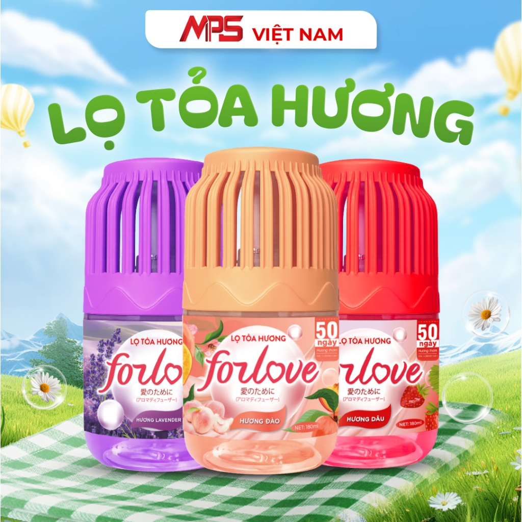 Combo 3 Lọ Tỏa Hương Forlove, Tinh Dầu Thơm Mùi hương hoa quả dịu nhẹ, kích thích não bộ thư giãn