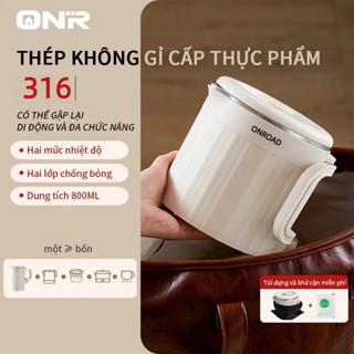 Ấm Siêu Tốc Mini Gấp Gọn 800ML ,Đun Sôi 5 Phút ,Thép Không Gỉ 316 ,Lý Tưởng Du Lịch , Ký Túc Xá