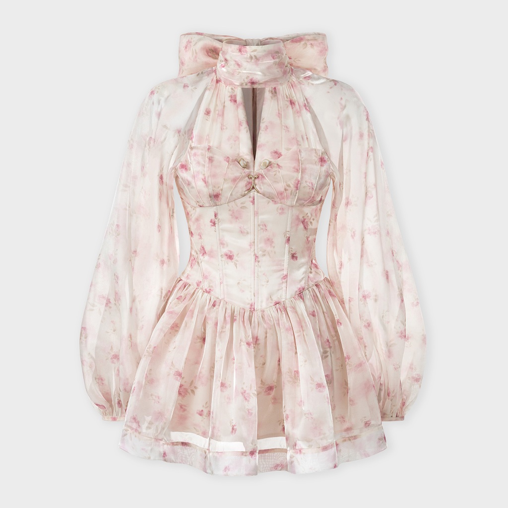 Dear José - Đầm Mini hoa phối quấn cổ Ophelia Floral