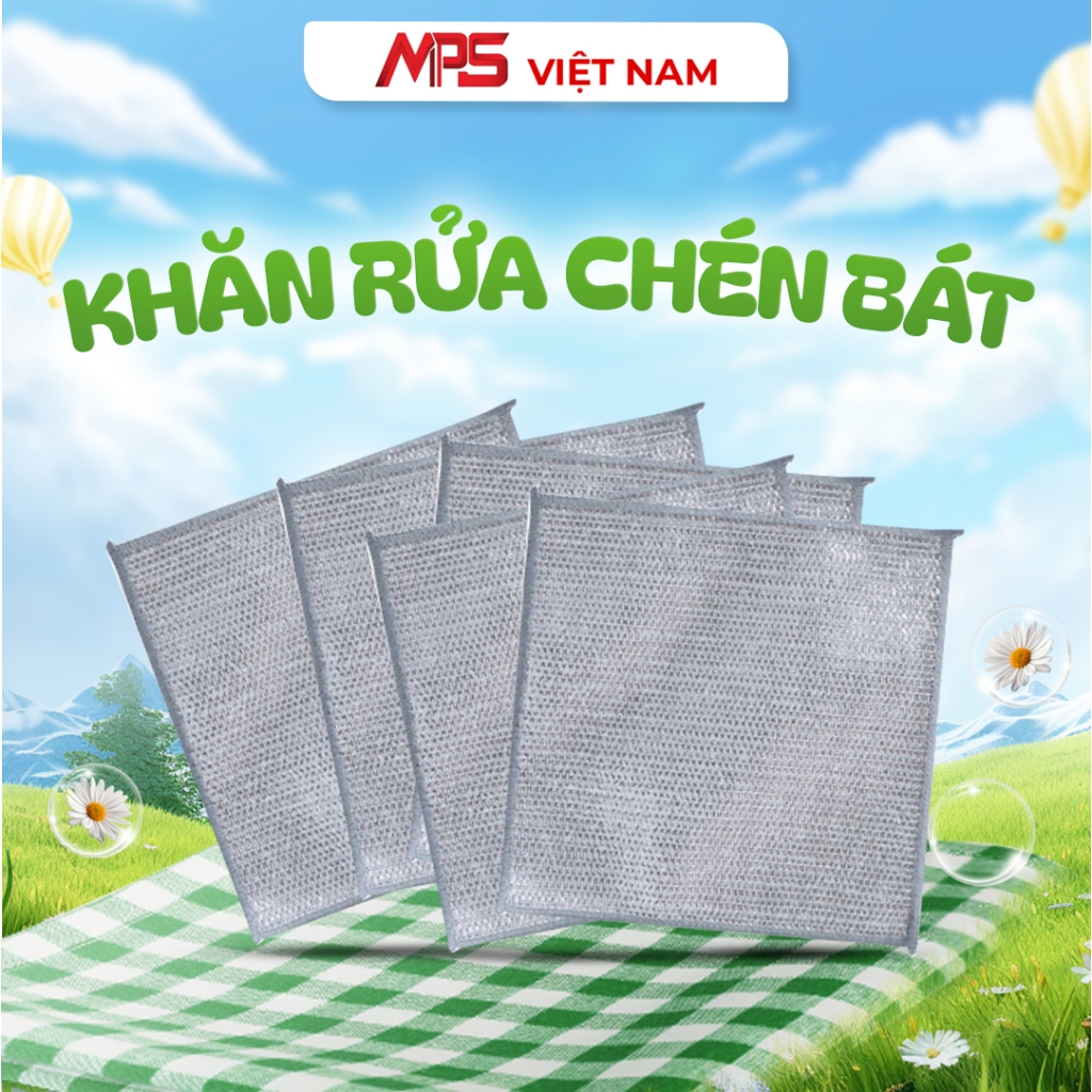 Khăn Rửa Chén Dây Kim Loại Đa Năng Chà Bồn Rửa Bát SUPER CLEAN - Cọ Rửa Xoong Nồi Không Mài Mòn - MP