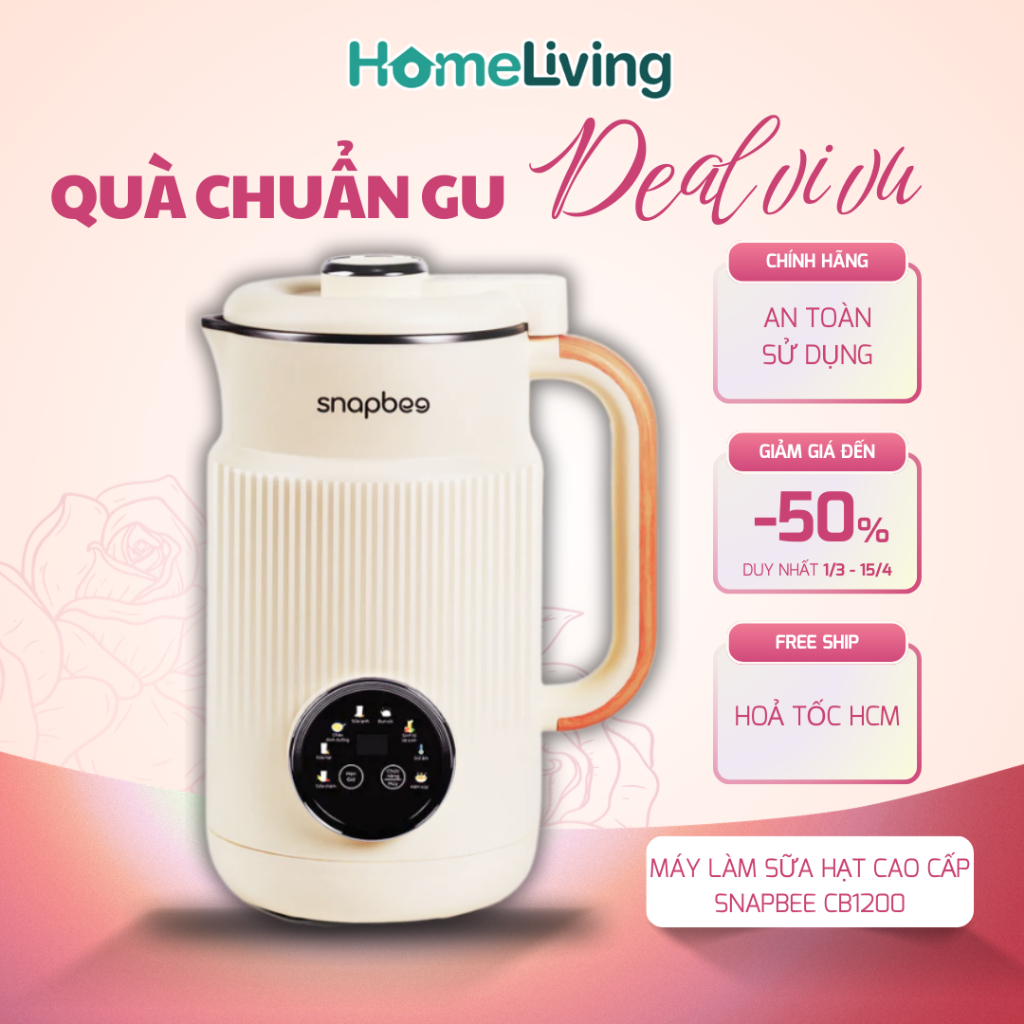 Máy Làm Sữa Hạt Cao Cấp SNAPBEE CB1200 - Dung Tích 1200ML