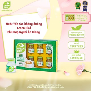 Hộp quà 6 Hũ Nước Yến Chưng Không Đường Green Bird Dễ Uống 72g
