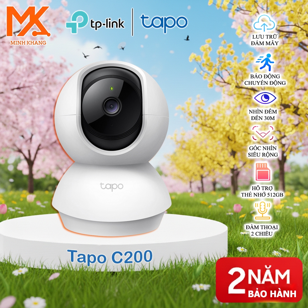[Tapo Chính Hãng] Camera Wi-Fi Trong Nhà C200 / C212 / C222 / C230 – Quay 360°, AI Nhận Diện Người, 