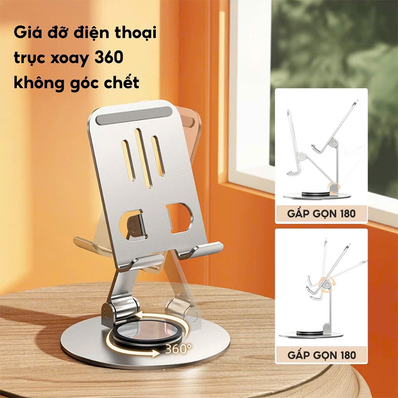 Giá Đỡ Điện Thoại Kim Loại Siêu Mỏng Trục Xoay 360° Gấp Gọn Tiện Dụng - Shincase | BigBuy360 - bigbuy360.vn
