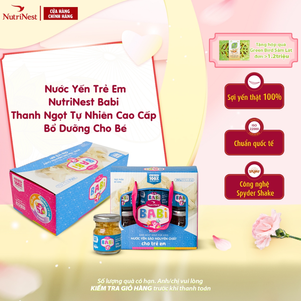 Nước Yến Sào Cho Bé NutriNest Babi Bổ Sung Dưỡng Chất Hũ 42g