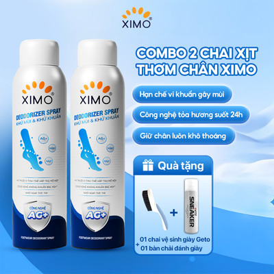 Combo 2 Chai Xịt thơm chân Ximo 200ml giúp khử mùi hôi chân và khử mùi giày ngăn tiết mồ hôi và vi khuẩn gây mùi