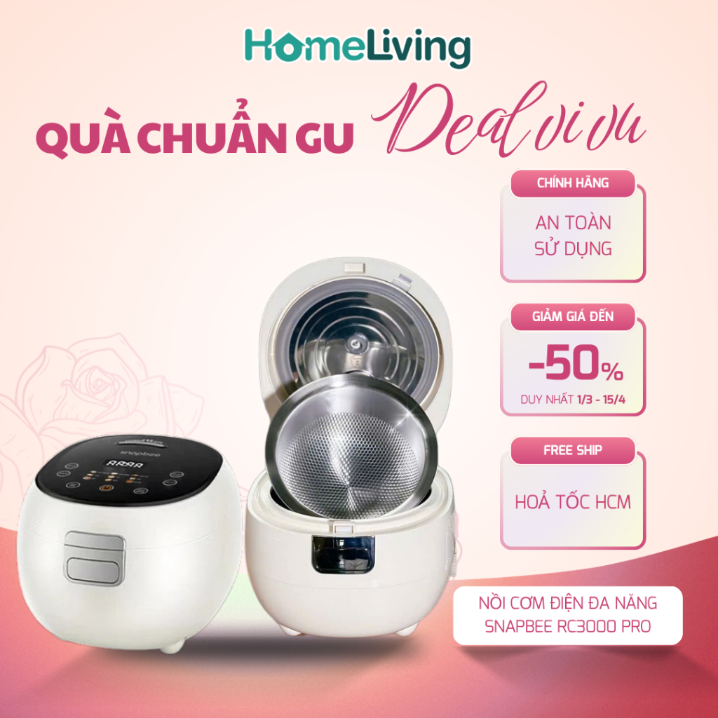 Nồi Cơm Điện Đa Năng -  SNAPBEE RC3000 PRO - Dung Tích 3 Lít - Lòng Nồi Niêu Inox 304