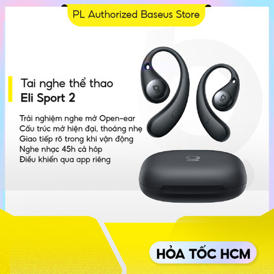 Tai nghe Bluetooth thể thao Baseus Eli Sport 2 Open-Ear Bluetooth 5.3 45H IP57 Độ trễ 0.06S