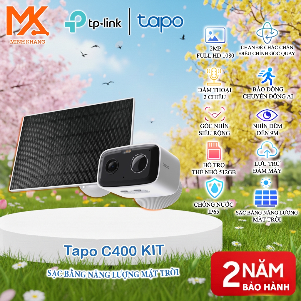[Tapo Chính Hãng] Tapo C400/C410 KIT – Camera Năng Lượng Mặt Trời Bảo Vệ Toàn Diện Cho Mọi Ngôi Nhà 