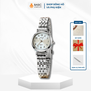 Đồng hồ nữ BARSH mặt tròn dây kim loại nhỏ nhắn thời trang thanh lịch nhẹ tay Basic Jewelry DH58