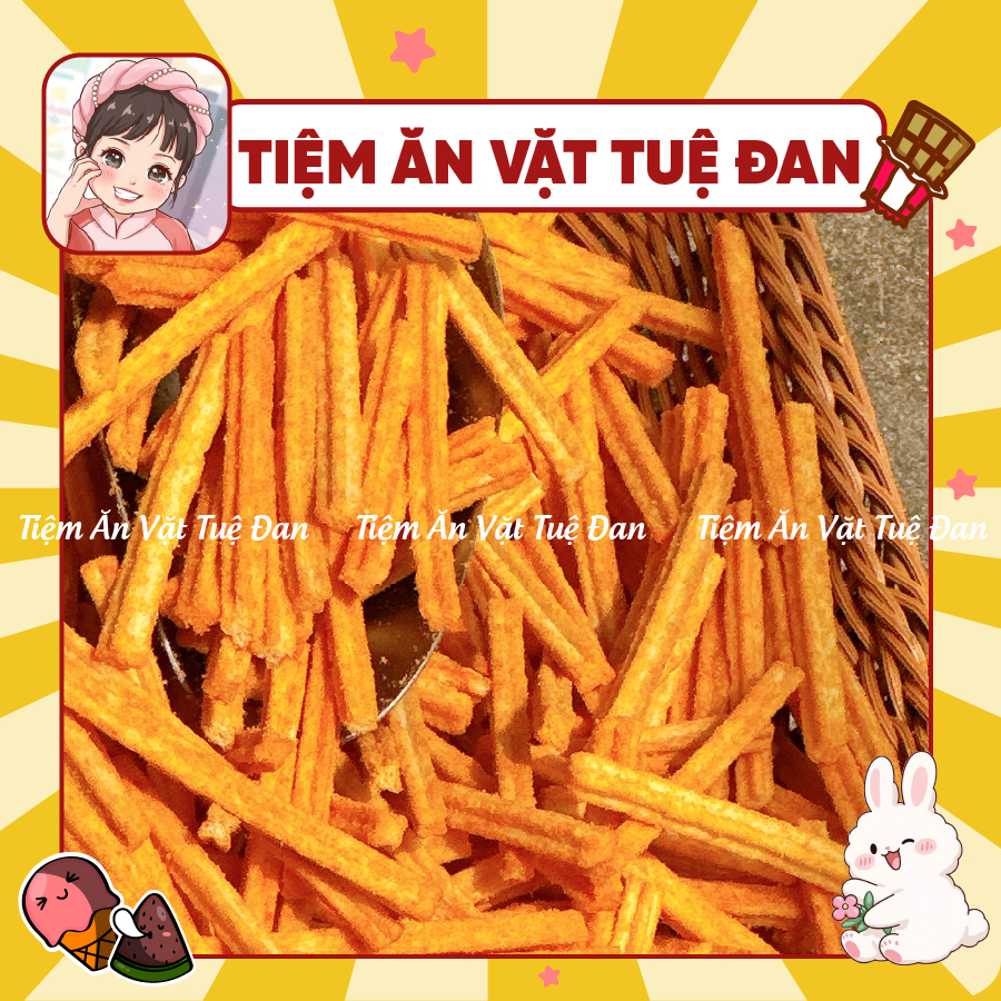 Snack Que Phô Mai Ngó Sen, Bim bim khoai tây ngó sen lắc phô mai thơm ngon, Đồ ăn vặt