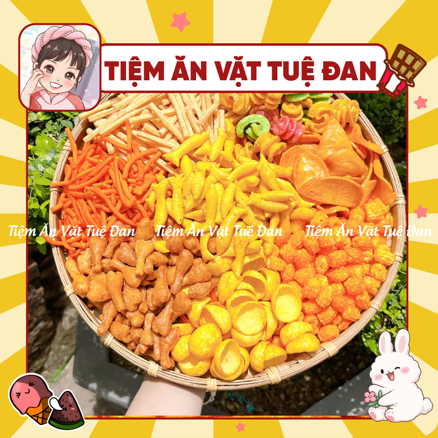 500G Snack Tá Lả Mix Vị Siêu Ngon Siêu Giòn Các Món Bim Bim Tá Lả HOT, đồ ăn vặt