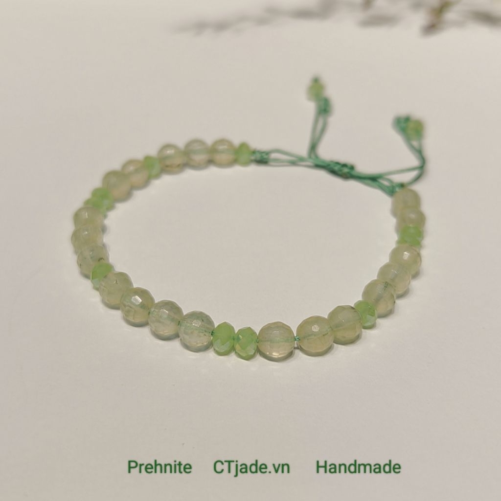 ctjade 2603033 Vòng tay hanmade Prehnite đá năng lượng thịnh vượng CTjade. vn