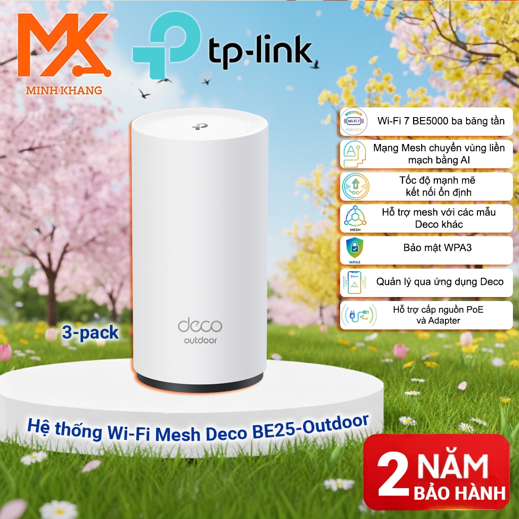 TP-Link Deco BE25-Outdoor – Router Mesh Wi-Fi 7 BE5000 Dùng Ngoài Trời & Trong Nhà, Phủ Sóng Rộng