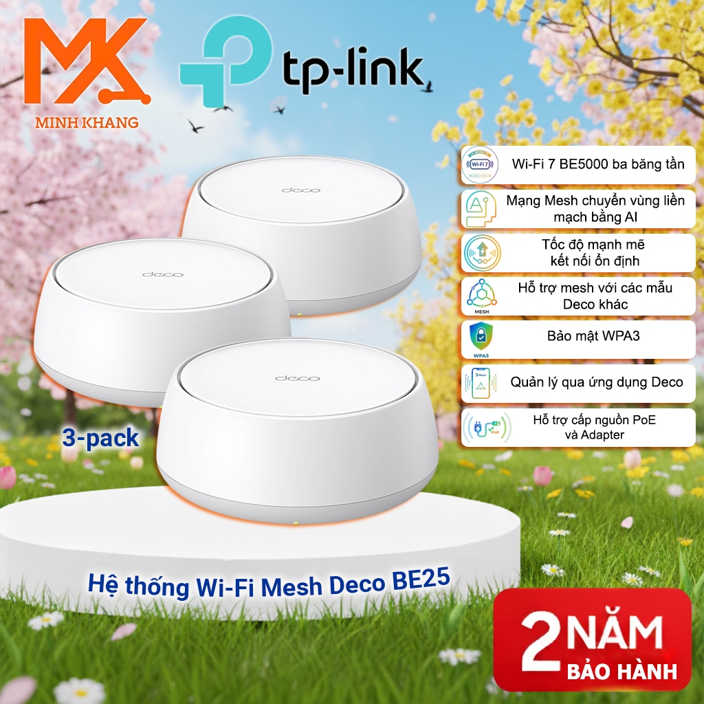 [Chính Hãng] Deco BE25 Mesh Wi-Fi 7 BE5000 – Kết Nối Liền Mạch, Phủ Sóng Toàn Nhà, Ổn Định Cao